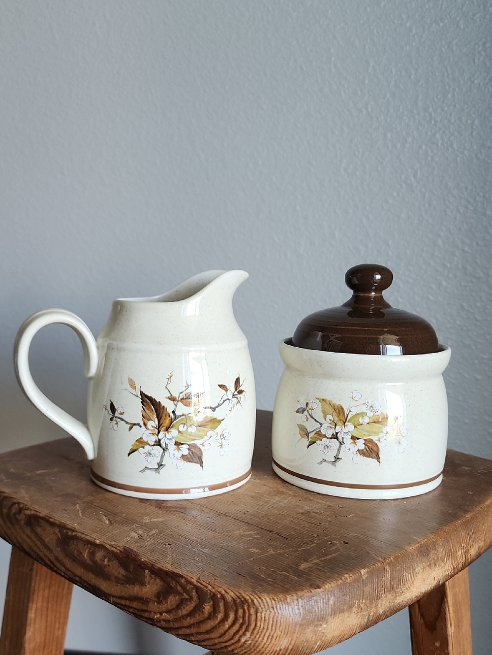 Vintage Royal Doulton "Wild Cherry" Cream & Sugar Set